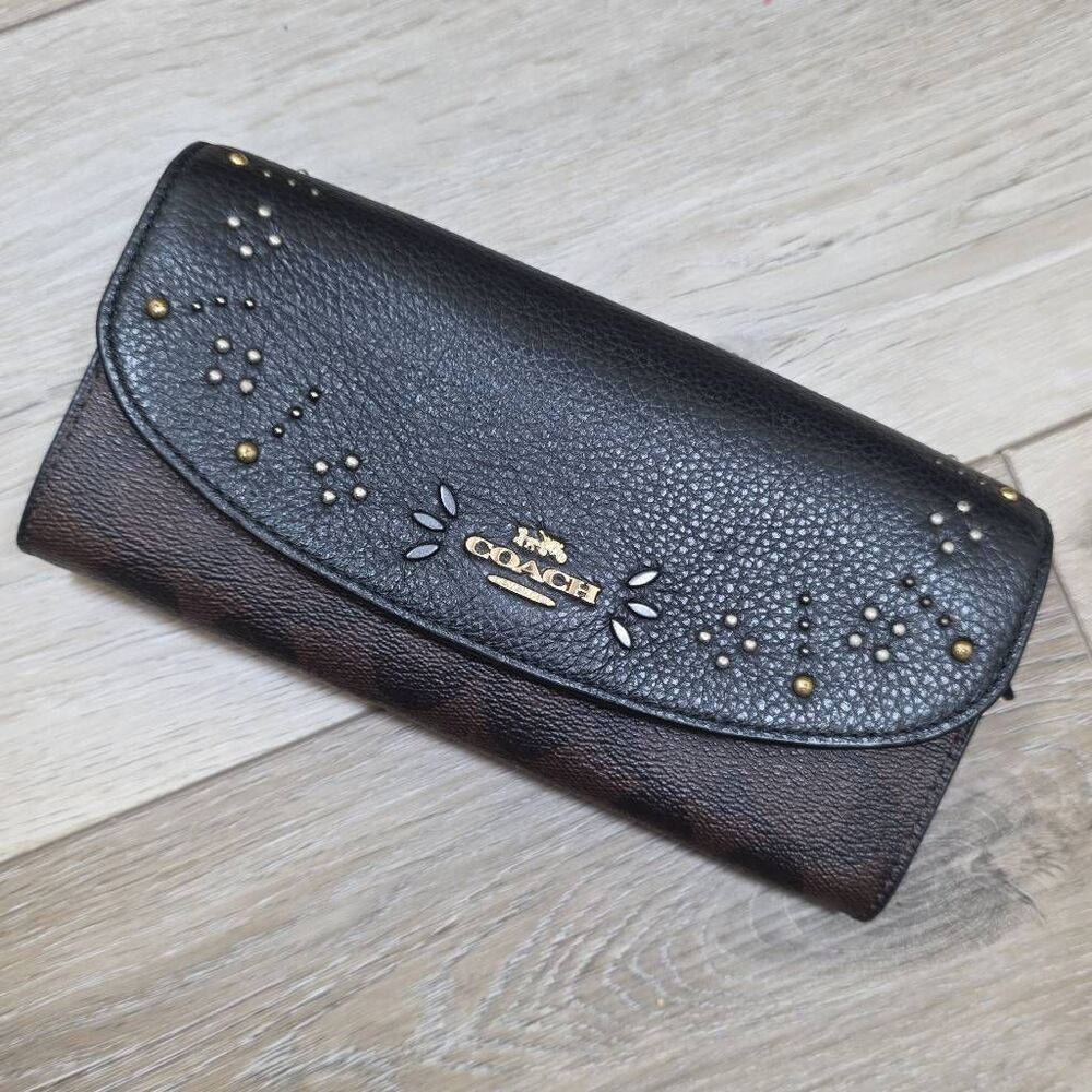 Coach Lexy Shoulder Bag with Rivets + Matching Wallet - Picture 13 of 15